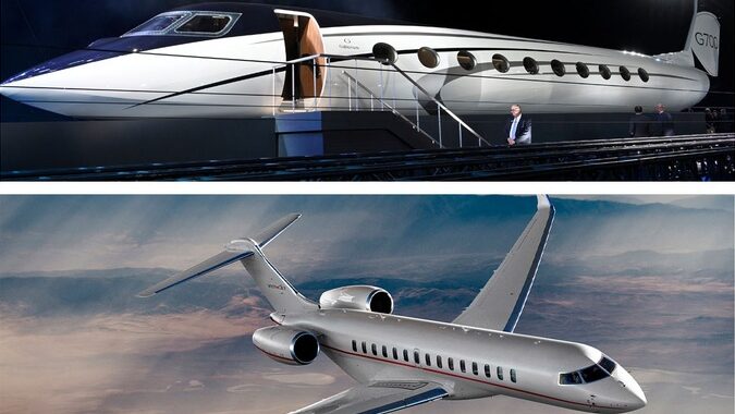 Private jet comparison of Gulfstream vs Bombardier