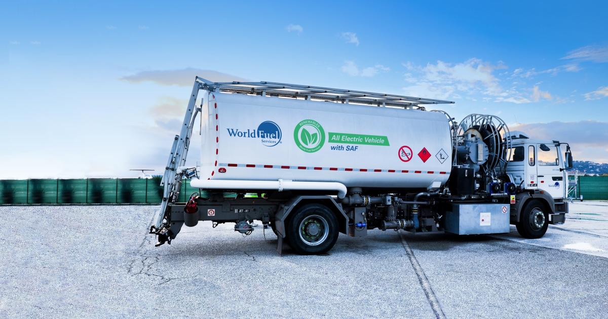 Worldfuel Services All Electric Vehicle with SAF