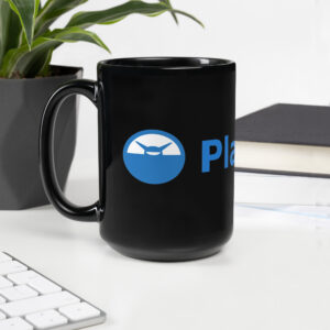 PlanePost Black Aviation Mug