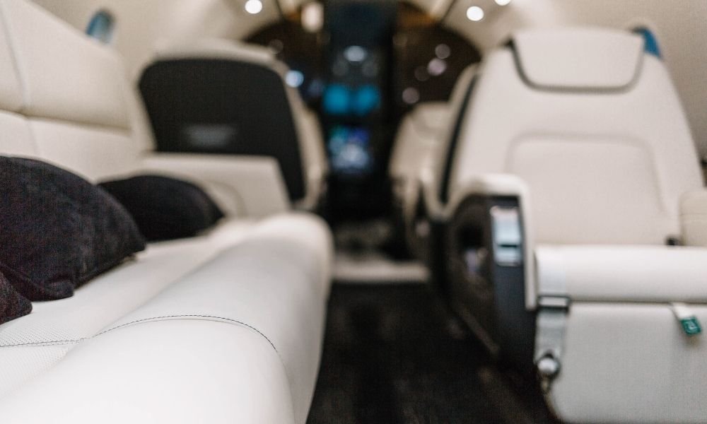 Close up shot of aircraft interior
