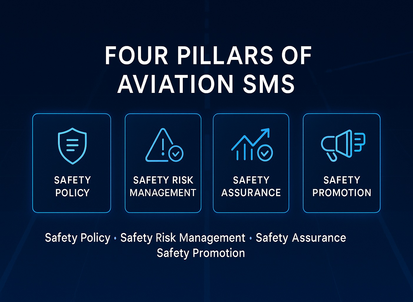 The four pillars of SMS in aviation safety