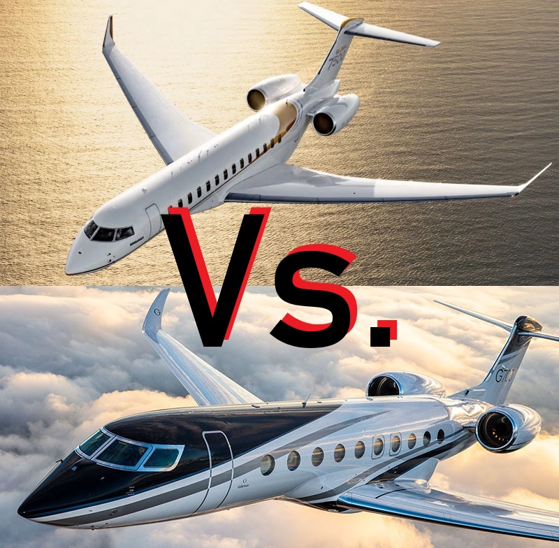 bombardier vs gulfstream private jet comparison