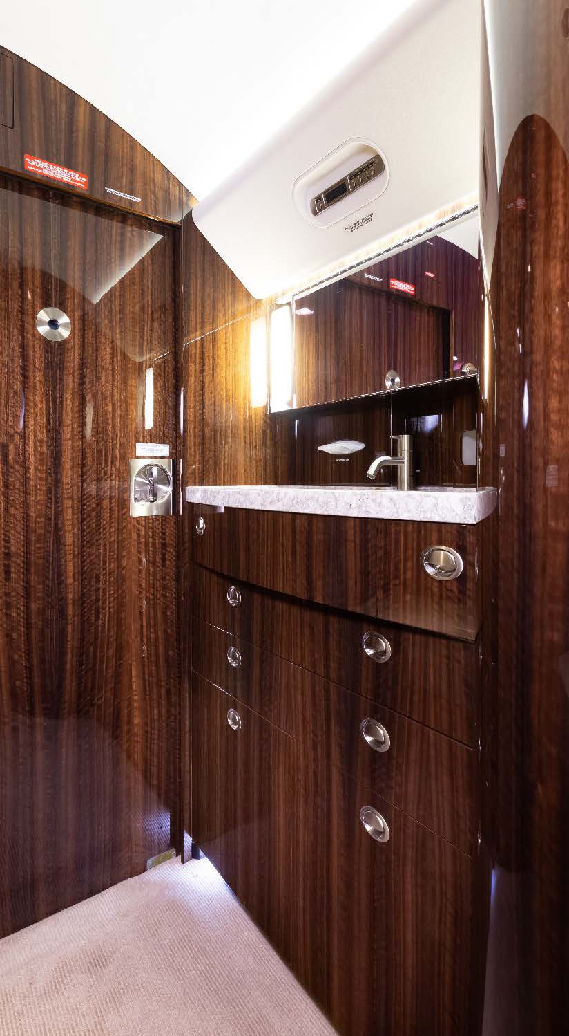 2014 Gulfstream G550 aft lavatory vanity with sink and storage
