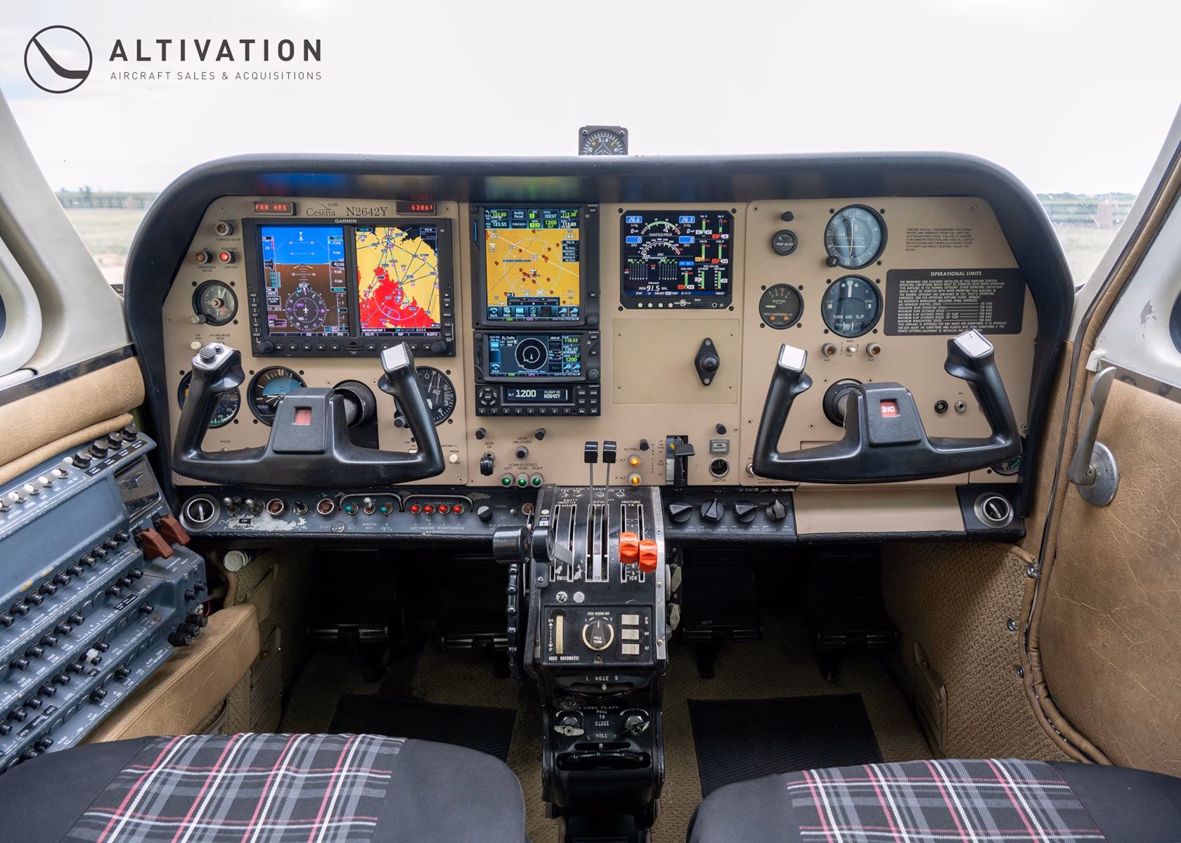 1979 Cessna T310R Garmin-equipped cockpit instrument panel