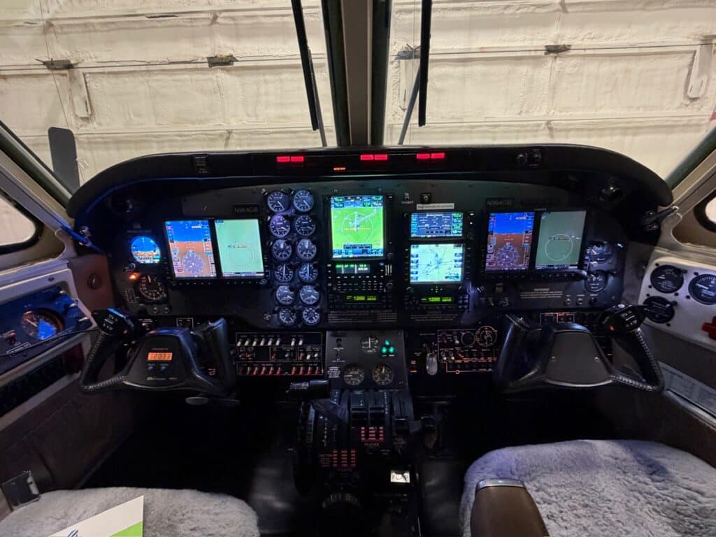 1982 Beechcraft King Air C90 Garmin-equipped cockpit instrument panel