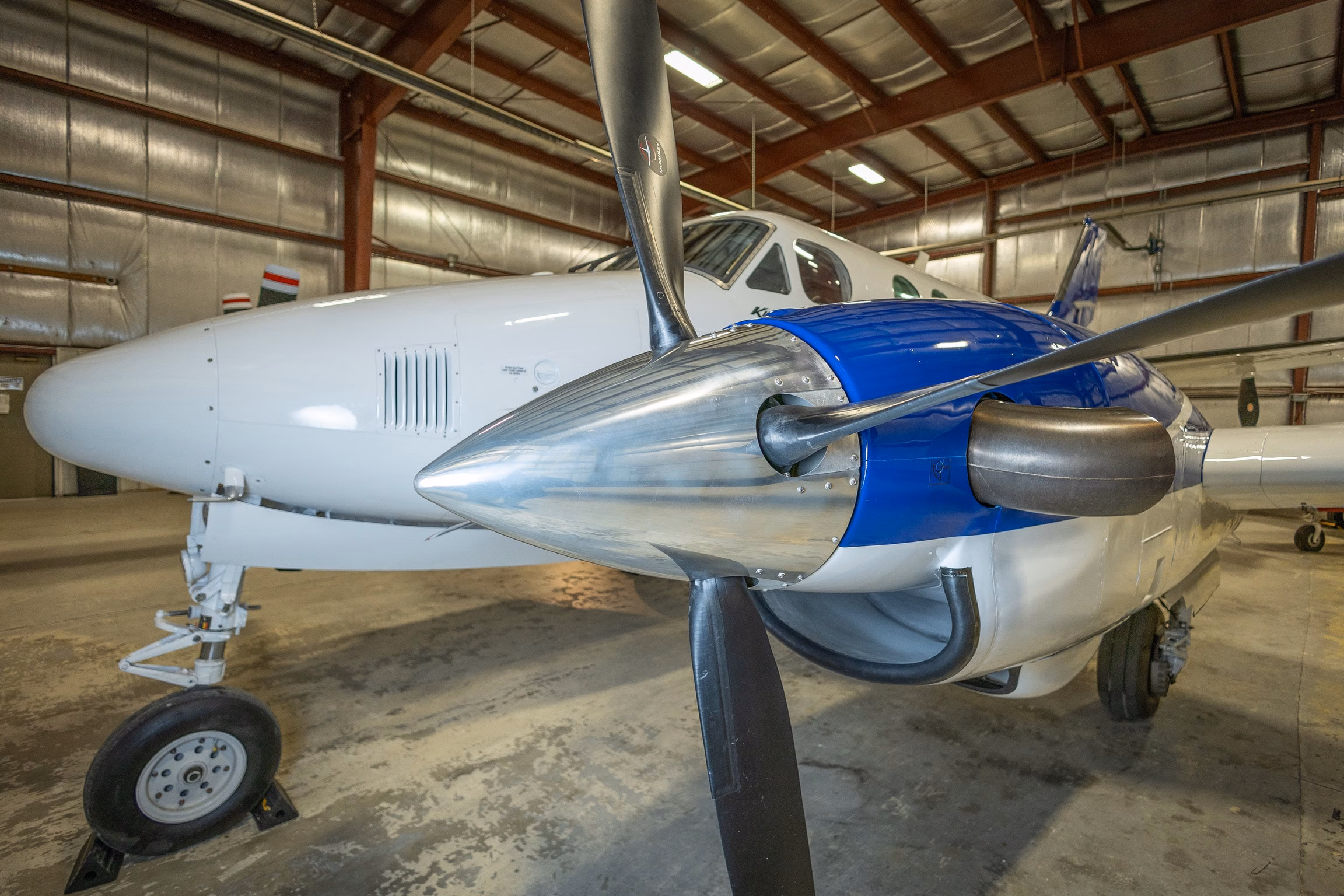 1982 Beechcraft King Air C90 engine and propeller close-up